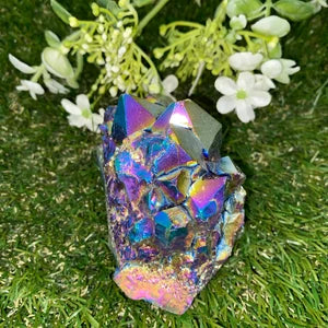 Aura Amethyst Cactus, Rainbow Amethyst Cluster, Titanium oxidation Crystal, Amazing Collector's Piece Extra Quality