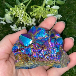 Aura Amethyst Cactus, Rainbow Amethyst Cluster, Titanium oxidation Crystal, Amazing Collector's Piece Extra Quality