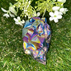 Aura Amethyst Cactus, Rainbow Amethyst Cluster, Titanium oxidation Crystal, Amazing Collector's Piece Extra Quality