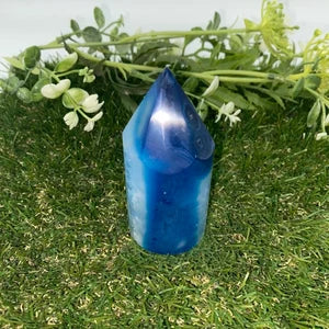 Natural Blue Agate - Agate Point -Agate Tower - Soothing Crystal - Crystal Healing - Chakra
