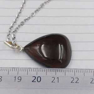 Smoky Quartz Crystal Necklace Silver Plated