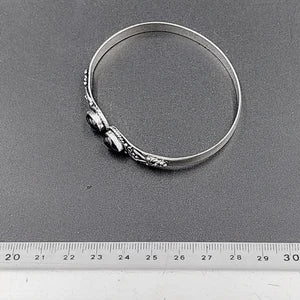 Black Obsidian Crystal Bracelet Silver Plated