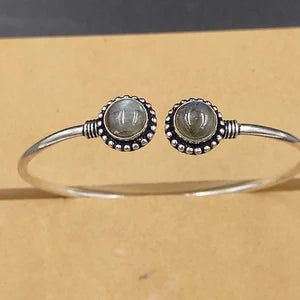 Labradorite Crystal Bracelet Silver Plated