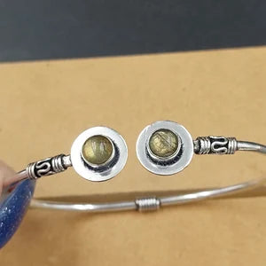 Labradorite Crystal Bracelet Silver Plated