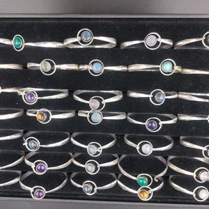 LOT Boho bracelet silver plated with semi precious stone - gemstone bracelet - ethnic jewelry