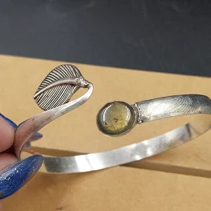 Labradorite Crystal Bracelet Silver Plated