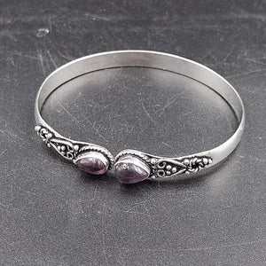 Boho AMETHYST Silver Plated bracelet