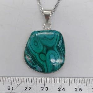 Malachite Crystal Silver Plated Necklace