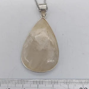 Moonstone Silver Plated Brass Pendant Cabochon Cut Healing Crystal