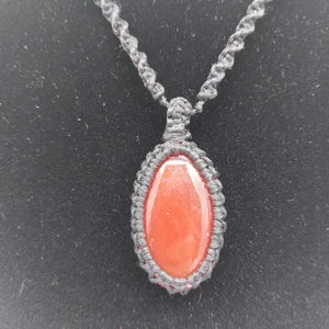 Carnelian Crystal Macrame Necklace