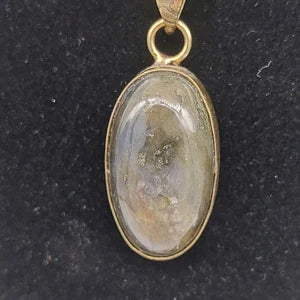 Labradorite Brass Pendant Cabochon Cut Healing Crystal