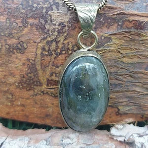 Labradorite Brass Pendant Cabochon Cut Healing Crystal