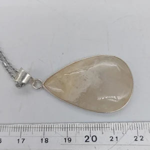 Moonstone Silver Plated Brass Pendant Cabochon Cut Healing Crystal