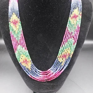 Luxury Emerald-Sapphire-Ruby Layering Necklace - Healing Stone - Gift Idea - Protection