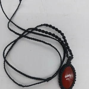 Carnelian Crystal Macrame Necklace