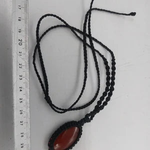 Carnelian Crystal Macrame Necklace