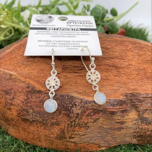 Moonstone Crystal Silver Plated Earrings