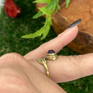 Amethyst Crystal Brass Ring