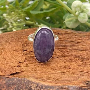 Amethyst Silver Plated Adjustable Ring