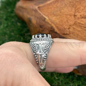 Red Garnet Crystal Sterling Silver 925 Statement Ring Top Quality Handmade Cabochon Cut- Jewelry- Passion, Energy, Stamina, Grounding