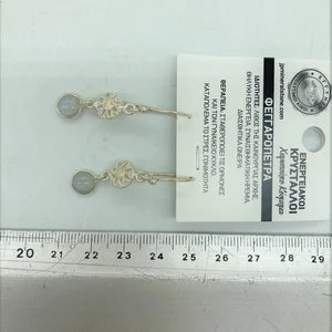Moonstone Crystal Silver Plated Earrings