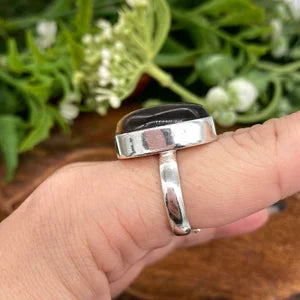 Tiger's Eye Crystal Silver Plated Adjustable cabochon Statement Ring