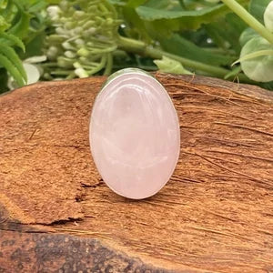 Rose Quartz Crystal Silver Plated Adjustable Statement Ring