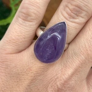 Amethyst Crystal Silver Plated Adjustable Statement Ring