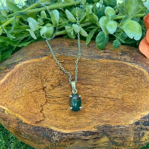 Black Fire Opal Sterling Silver Necklace (RARE)