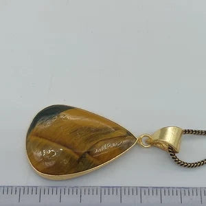 Tiger's Eye Crystal Brass Necklace
