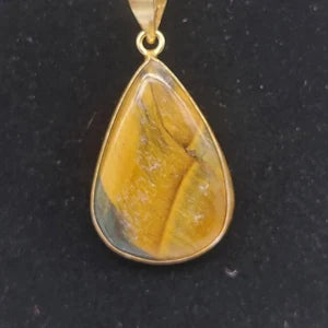 Tiger's Eye Crystal Brass Necklace