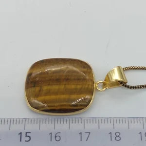Tiger's Eye Crystal Brass Necklace