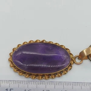 Amethyst Brass Pendant Healing Crystal