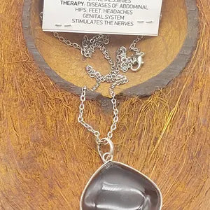 Luxury Smoked Quartz Sterling Silver 925 Pendant Cabochon Cut Healing Crystal Accessories Zodiac Mineral Stone