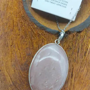 Sun Stone Necklace Silver 925, Cabochon Cut Crystal Master Healer, Chakra Alignment, Aura Protection, Amplifier