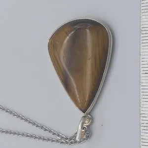 Tiger's Eye Silver 925 Cabochon Cut Healing Crystal