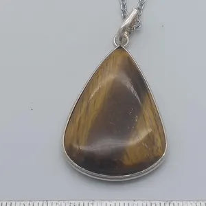 Tiger's Eye Silver 925 Cabochon Cut Healing Crystal