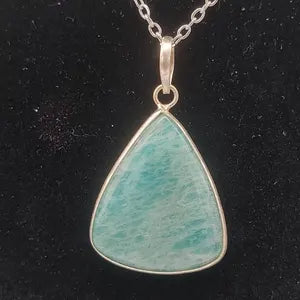 Amazonite Crystal Sterling Silver 925 Necklace