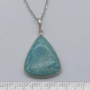 Amazonite Crystal Sterling Silver 925 Necklace