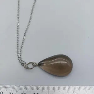 Luxury Smoked Quartz Sterling Silver 925 Pendant Cabochon Cut Healing Crystal Accessories Zodiac Mineral Stone