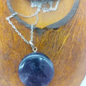 Amethyst Silver 925 Pendant Cabochon Cut Healing Crystal