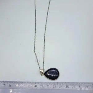 Lapis Lazouli Silver Plated Necklace - Cabochon Cut