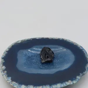 Natural Blue Tie Die Agate Ashtray, Healing Crystal, Zodiac Mineral Stone