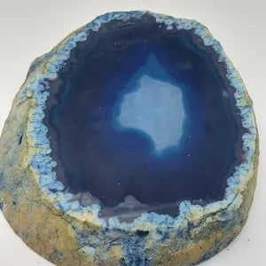 Natural Blue Tie Die Agate Ashtray, Healing Crystal, Zodiac Mineral Stone