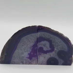 Purple Agate Half Geode Book Holder Rock Formation - Home Decor - Bookend