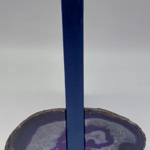 Purple Agate Half Geode Book Holder Rock Formation - Home Decor - Bookend