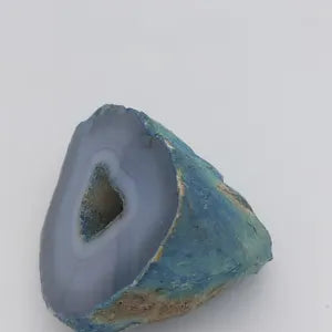 Blue Geody Agate with Crystal Quartz Cave - Healing and Protection Mineral Stone