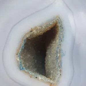 Blue Geody Agate with Crystal Quartz Cave - Healing and Protection Mineral Stone