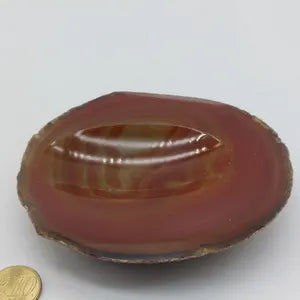 Natural Red Fire Agate Ashtray, Healing Crystal, Zodiac Mineral Stone