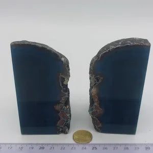 Natural Blue Agate Book Holder, Rock Formation, Home Decor, Bookend